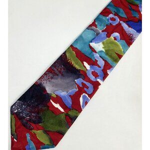 Bergere Mens Floral Tie Vintage Maroon Blue Green 4" X 62"